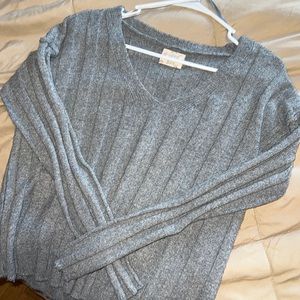 Grey v-neck sweater super soft